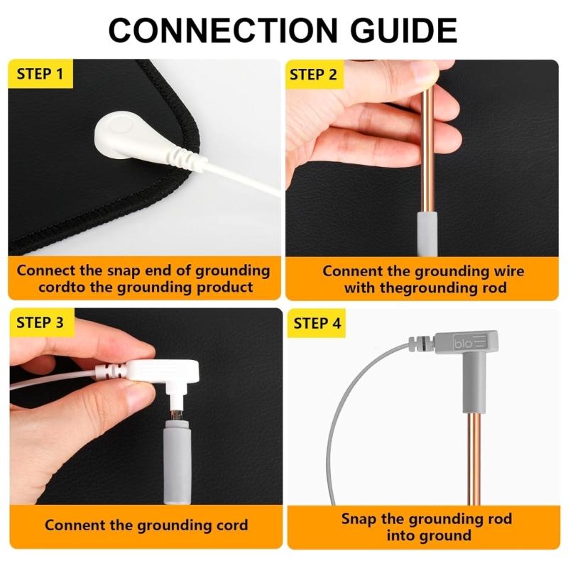 Upgrades Strong Brass Grounding Rod with 40ft Braided Cable For Deep Soil Penetration & Outdoor Camping Use