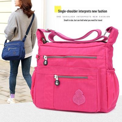 Dámska vodeodolná nylonová crossbody taška cez rameno s kvetinovým dizajnom