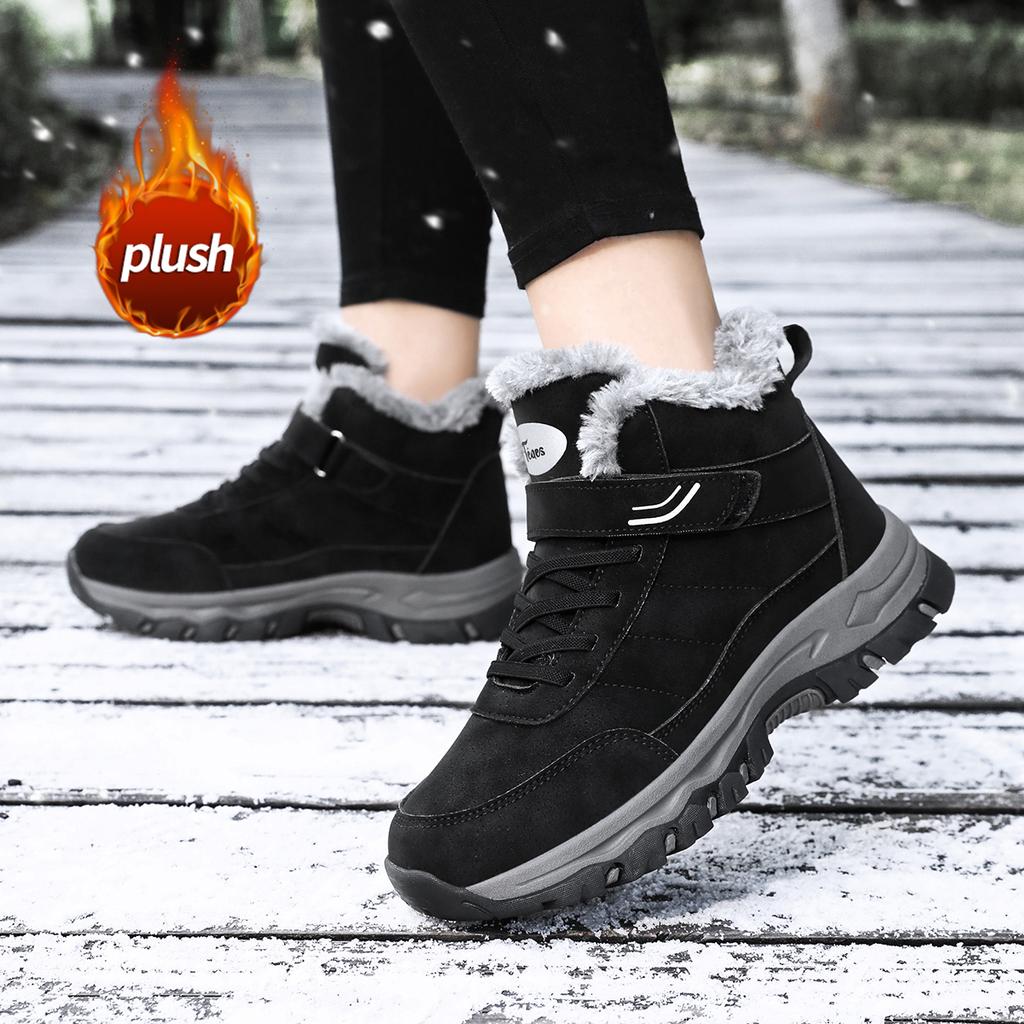 TUINANLE Women's Soft Bottom Non-Slip Velvety Winter Boots - Warm Old Beijing Style Snow Boots Men Cotton Shoes