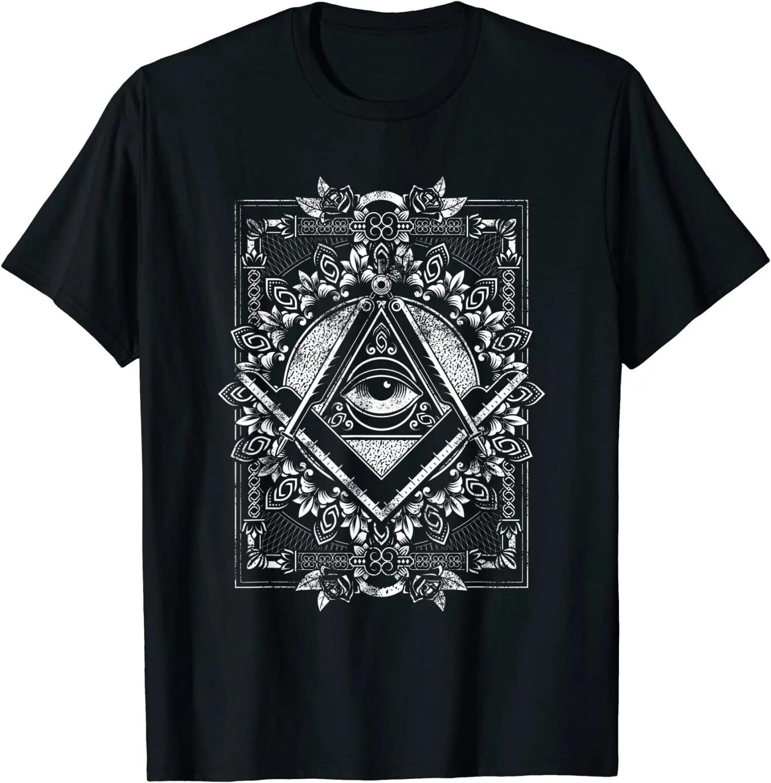 

Freemason Allseeing Eye Square Compasses Masonic TShirt 100 Cotton ONeck Summer Short Sleeve Casual Mens Tshirt Size S3XL S