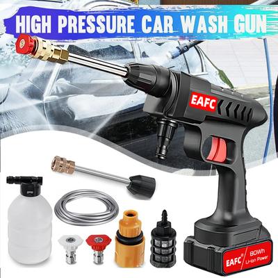 Mașină de spălat auto fără fir 300W 60Bar Pistol cu apă de spălat auto de înaltă presiune 20000mAh Mașină de spălat auto portabilă pentru baterie Makita de 21V