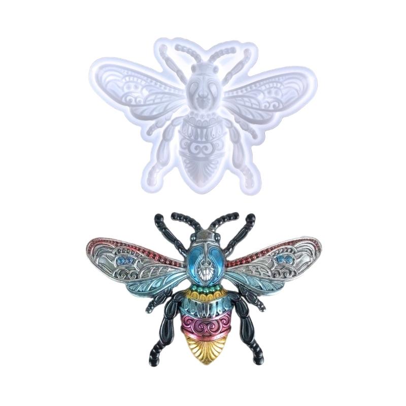 Large Bees-shape Keychain Silicone Mold Pendant Ornament Mold for Valentine Gift 1