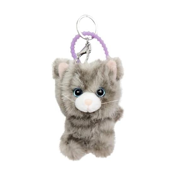 BESTEVER Fluffy Furries Plush Keychain Bag Charm - Gray Tabby Cat
