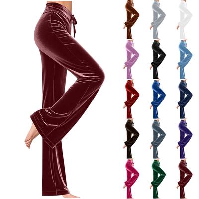 Pantalon Décontracté Femme, Pantalon de Couleur Taille Haute à Cordon de Serrage