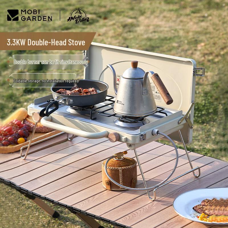 Portable Double Burner Gas Stove for Camping Standard