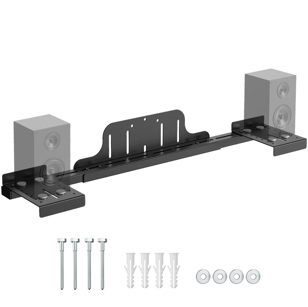 Soporte de Pared VESA para Altavoz WORLDLIFT Capacidad de Carga Total Ancho Compatible con pulgada Soporte Negro, y 2 en 1, 4 kg, Ajuste de 54.5-79 cm, Monitores de 24-37 pulgadas,
