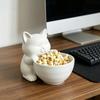 Cat Shape Storage Ornaments Large Capacity Bowl Storage Box 3D Print Molding Desktop Organizer for Snacks Keys Small Items