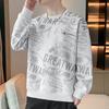 Spring Autumn Round Neck Casual Fashion Letter Printing Sweatshirt Men All-match Pullovers Top