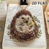 1Pc Watercolor Hedgehog Print Flannel Blanket,High quality Comfortable for All Seasons,Home Decor,Warmth and Comfort,Perfect for Christmas Gifts