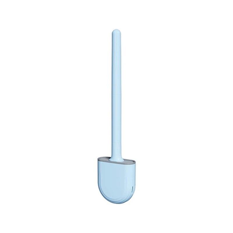 Bathroom Silicone Toilet Brush Holder Ventilation Slot Base Non-slip Plastic Handle Bendable Cleaning Corner Brush