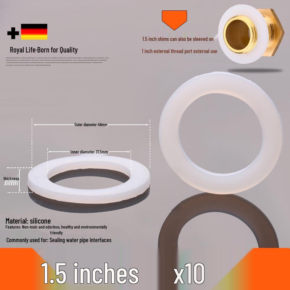 1-Inch Silicone Rubber Gasket Ring for Water Heaters and Pipes - 4-Minute Seal Flat Gasket