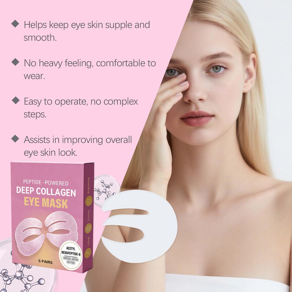 Collagen Moisturizing Eye Mask Gentle Skin Care Hydrating Repair Dry Skin Undereye Mask 5pcs