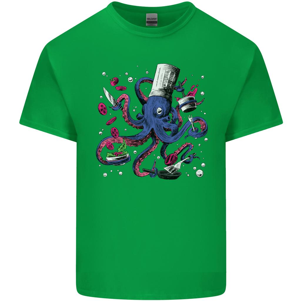 Octo Chef Funny Octopus Cook Cooking Unisexs Light Cotton TShirt
