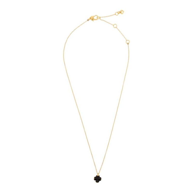 Kate Spade Flower Mini Design Brass Necklace Women's Black KM8350BLACK