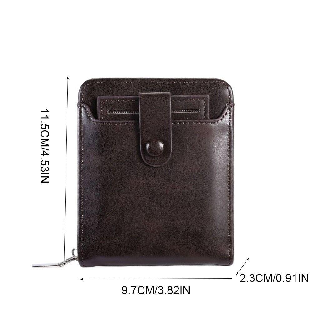 Solid Color Men Short Wallet External Male Wallet Vintage Business Card Bag  Outdoor
