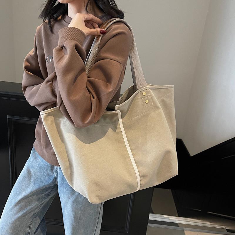 Canvas Bag For Students With Large Capacity Minimalist Fashion For Daily Use