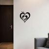 Wrought Iron Heart Wall Decor Metal Art Horizontal Valentine Wedding Gift Indoor Outdoor Hanging Bedroom Living Room