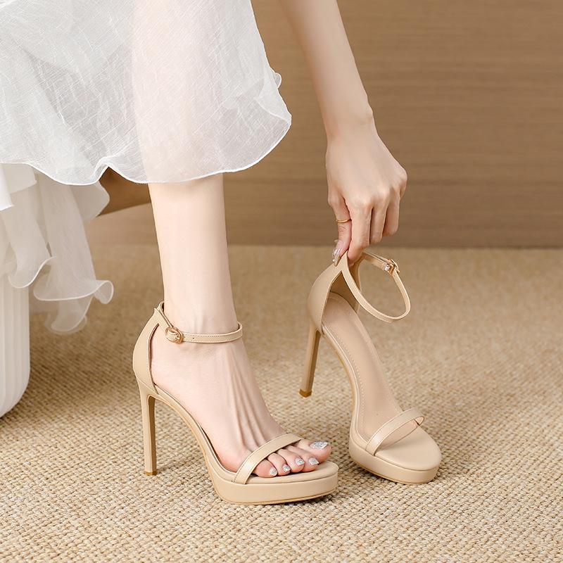 Summer 2024 Women's 11cm Open-Toe Waterproof Stiletto Platform Sandals