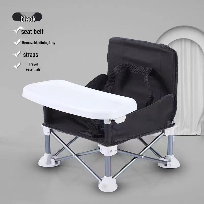 

Portable Foldable Baby High Chair for Dining and Beach чёрный