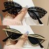 Vintage Gradient Cat Eye Sunglasses Multicolor New Stylish Rimless Shades UV400 Protection Party Sun Glasses for Women & Men