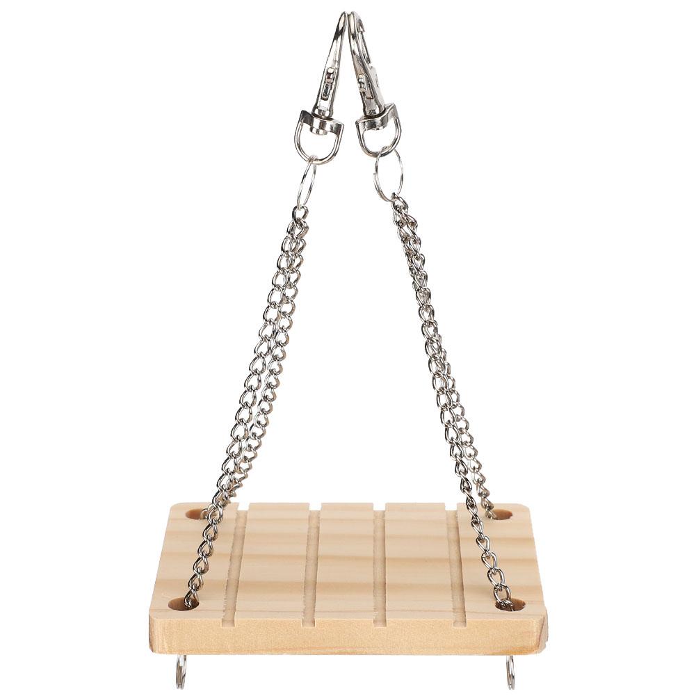Wooden Pet Hamster Swing Hanging Bed Hammock Cage Exercise Molar Toy
