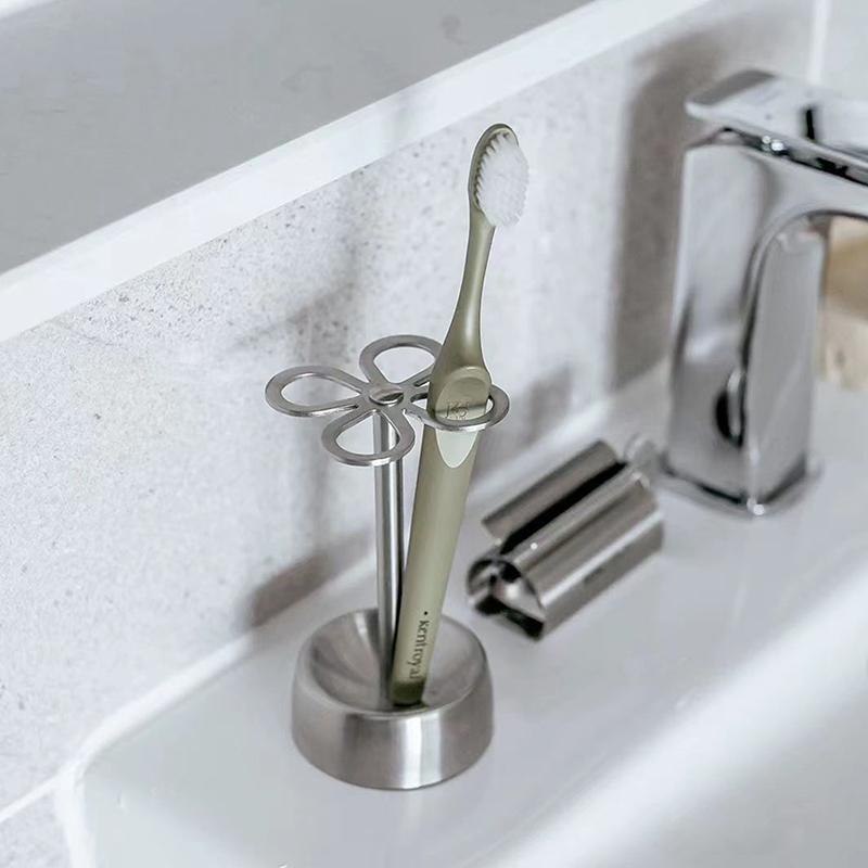 Stainless Steel Toothbrush Stand Toothpaste Holder Home Storage Organizer Kitchen Rack Bathroom Accessories Lazy Tube Squeezer