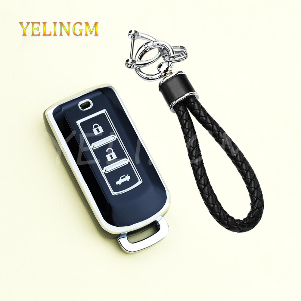 For Mitsubishi Outlander Lancer Eclipse Mirage Keyless Entry Tpu Car Key Case Cover Shell Fob Smart Key Case Waterproof