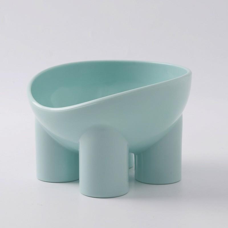 Ergonomic Cat Bowl With Angled Rim Neck Support Plastic Pet Food Water Dish In Multiple Colors