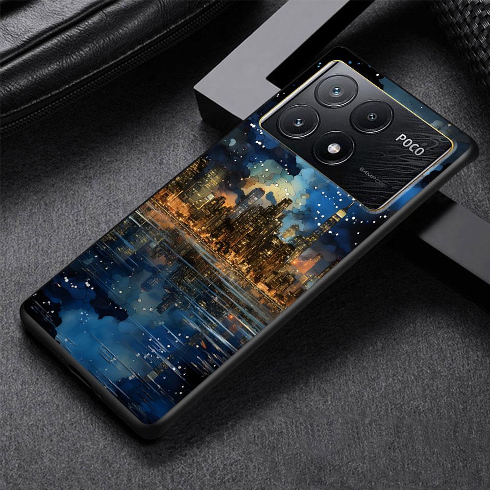 

Van Gogh Starry Night Oil Painting Case for Xiaomi Poco M3 X3 NFC X5 M5s M4 Pro 5G F3 Black Silicone Soft Phone Cover Coque Xiaomi Poco F3