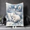 [Magic Throw Blanket] Cozy Polar Bear Print Throw Blanket - Multi-Use Magic, Soft, Warm & All-Season Comfort for Bedroom, Sofa,