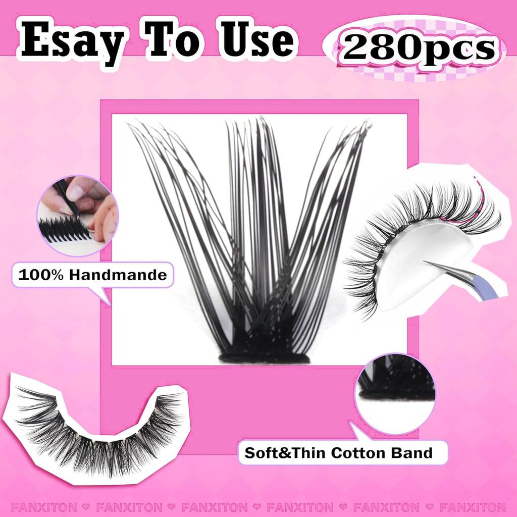 Spiky Manga D Curve Wispy Eyelash Clusters Extensions Cruelty-Free PBT Material 12-20mm Bottom Lashes Fairy Individual Lashes