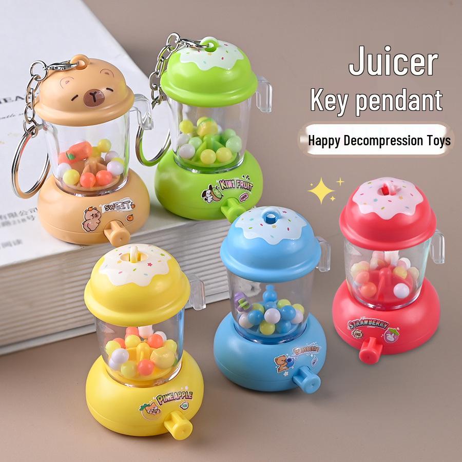 Cartoon Juicer Keychain: Mini Juice Maker Bag Charm & Children's Stress Relief Toy