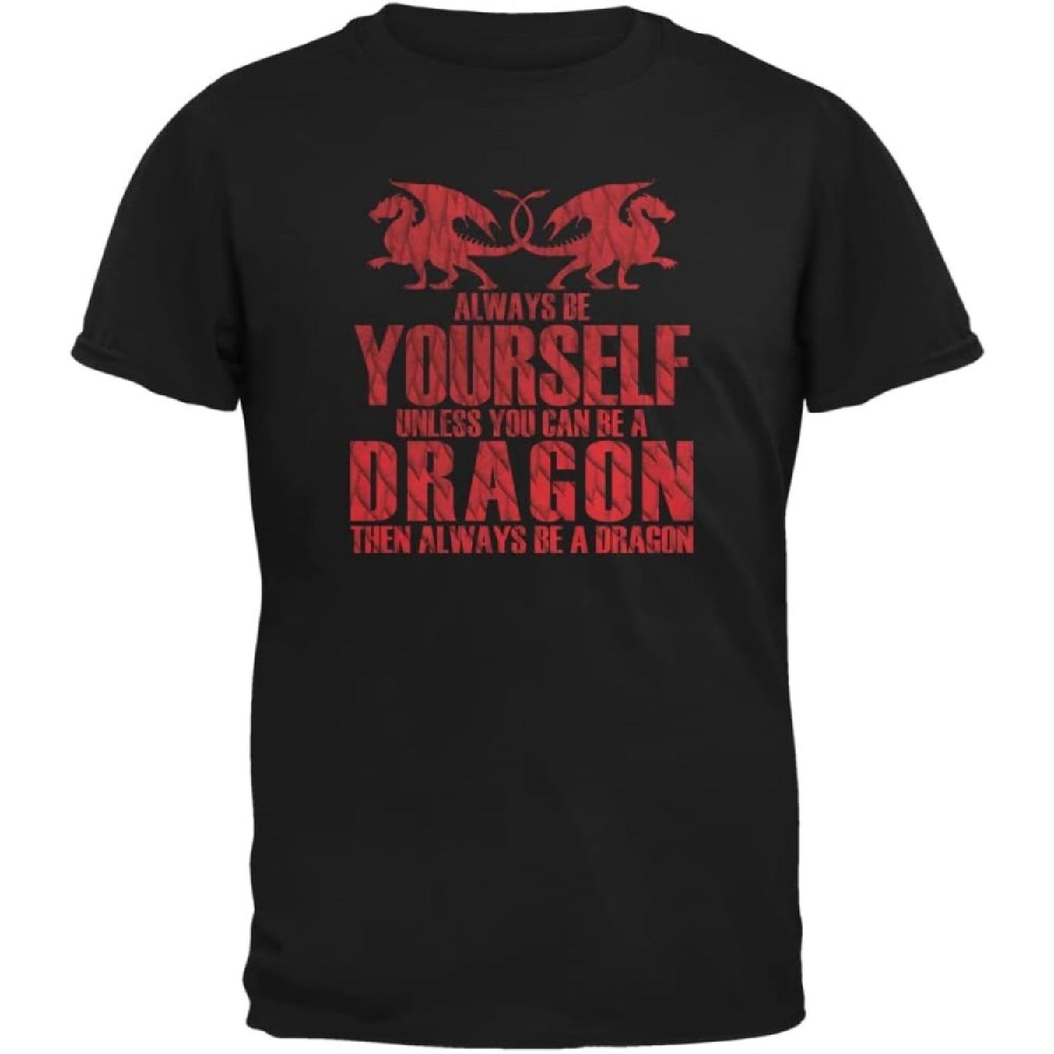 Always Be Yourself Dragon Black Youth T-Shirt - X-Large(18) S