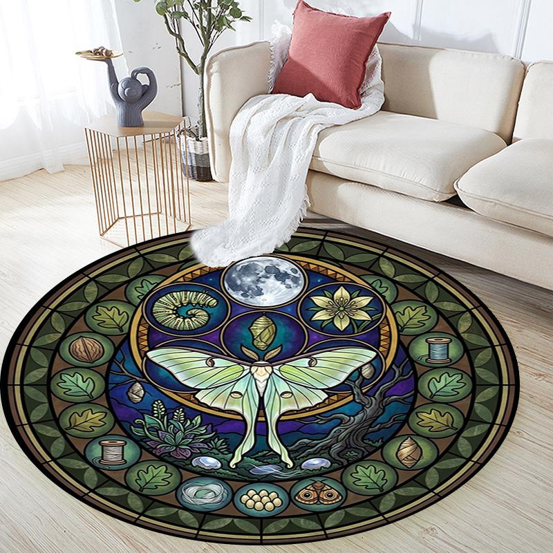 Bee Honey Glass Round Area Rug Under Office Chairs Bedroom Living Room Home Decor