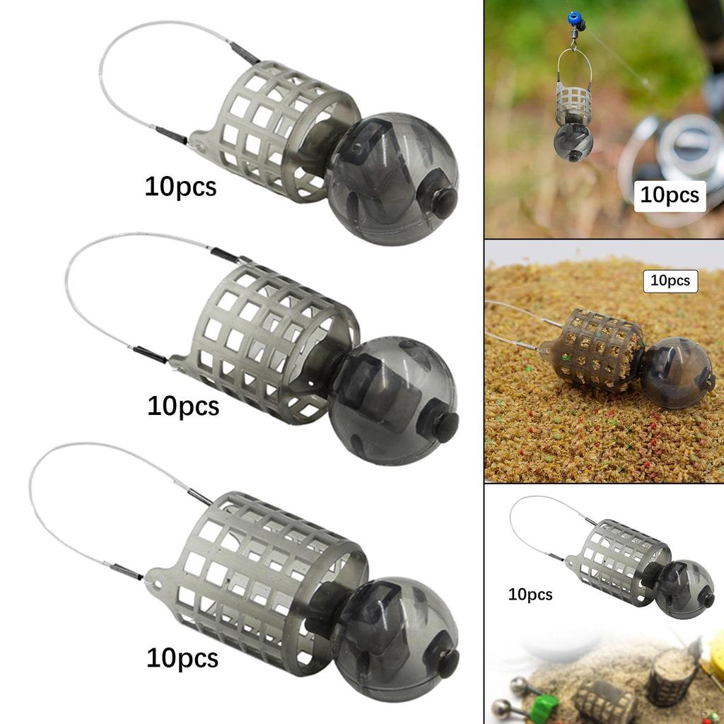 10 Pack Fishing Feeders for Carp Bait Cage Tools Container Crayfish And Minnow