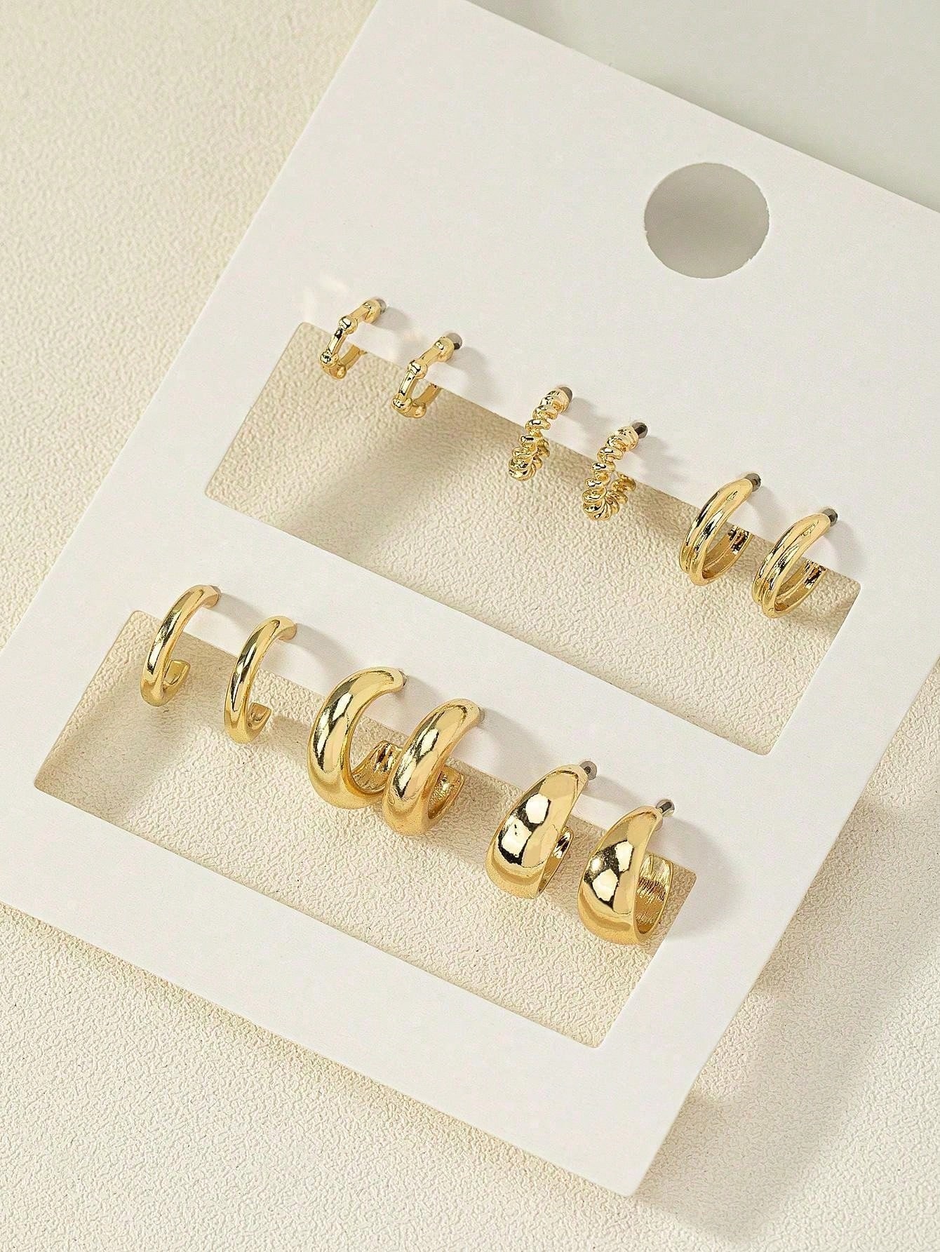 

6 Pairs Geometric Shape Creative, Fashionable & Minimalist Daily Wear Exquisite Small Earrings For Women. Suitable For Women s Daily Wear