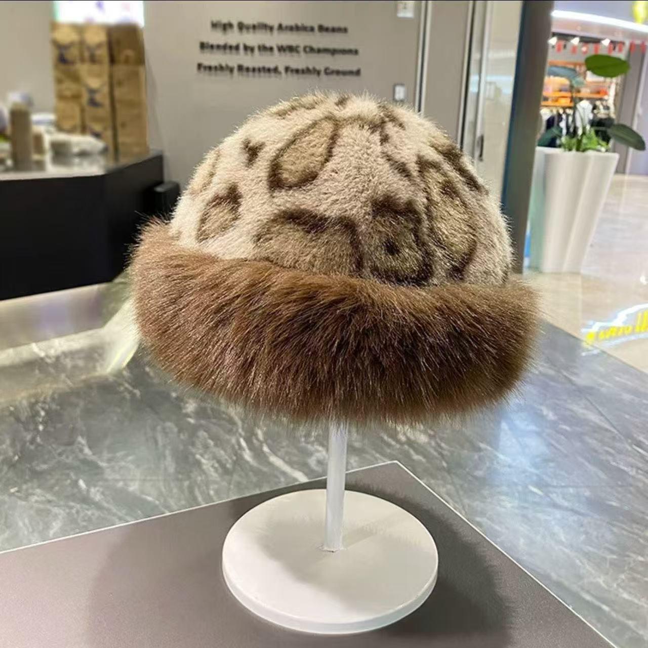 

Женский зимний берет в корейском стиле с флисовой подкладкой из искусственного меха норки: Теплая, Ветрозащитная, Модная Шапка