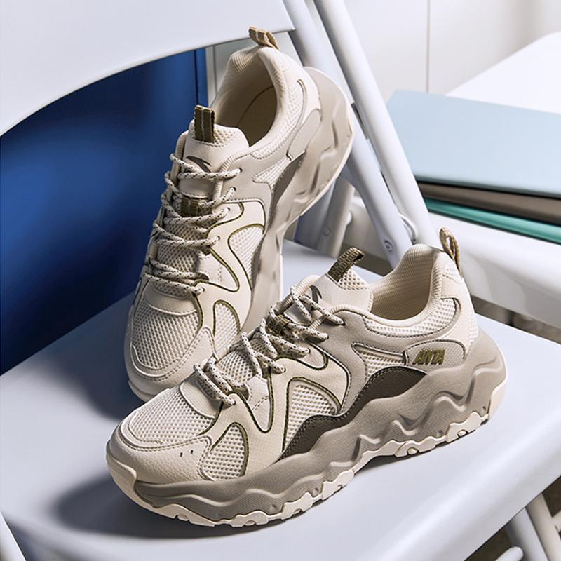 Anta Star Rock Fashion Trendy Versatile Wear-Resistant Lightweight Low-Top Casual Shoes Men sneaker Fish-Belly-White 912528891-4