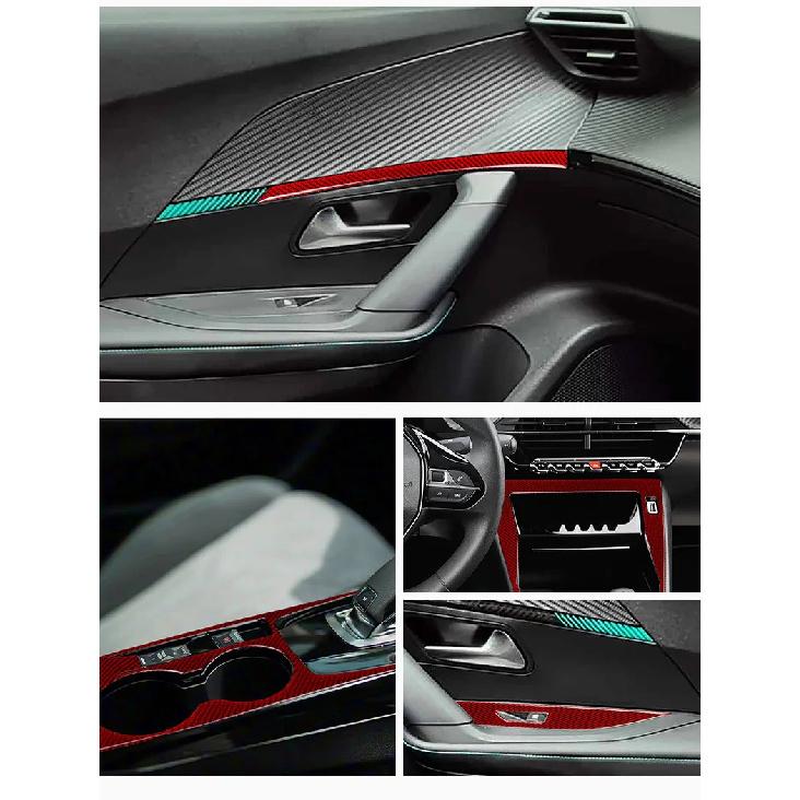 For Peugeot 208 2020 2021 2022 2023 2024 2025 Solf Carbon Fiber Center Console Gear Shift Frame Window Switch Trim Cover Sticker