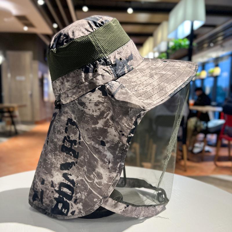 Female versatile hat mosquito-proof hat mesh mask shading summer outdoor UV protection fishing camping mountaineering hat men