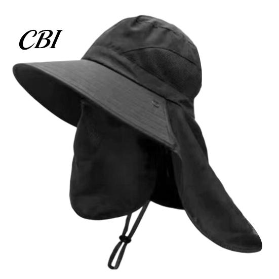 Fishing Bucket Hat Breathable Mesh Hat, 360-Degree Sunshade Fisherman with Detachable Face Sun Guard And Neck Flap, Adjustable Drawstring Outdoor