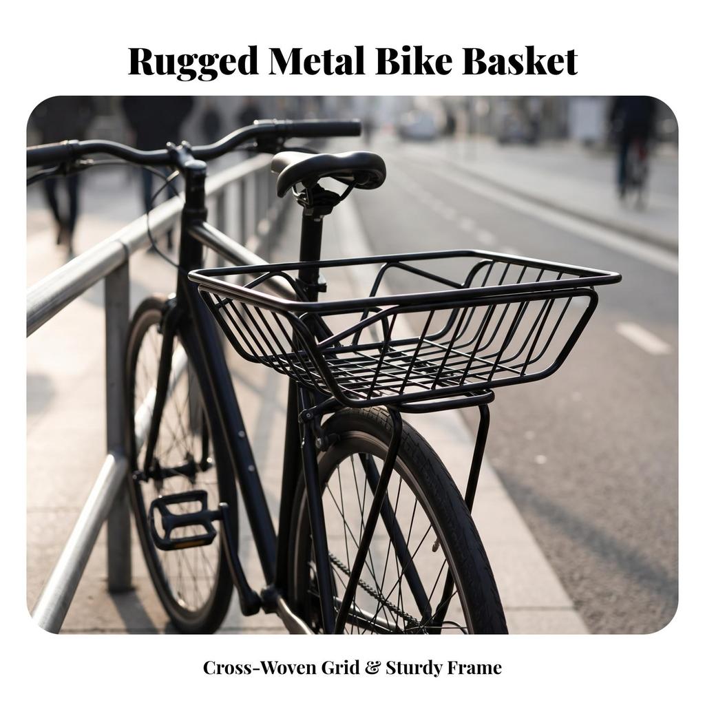 Rear Bike Basket Long-Lasting Cargo Carrier Large for Commuting