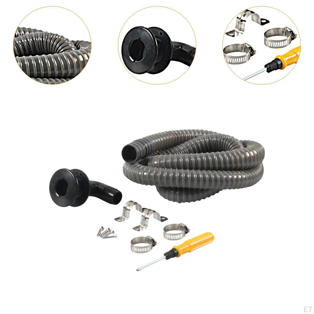 Furtun pentru pompă de santină pentru uz maritim, kit de instalare de 1-1/8 inch cu cot de 90 de grade