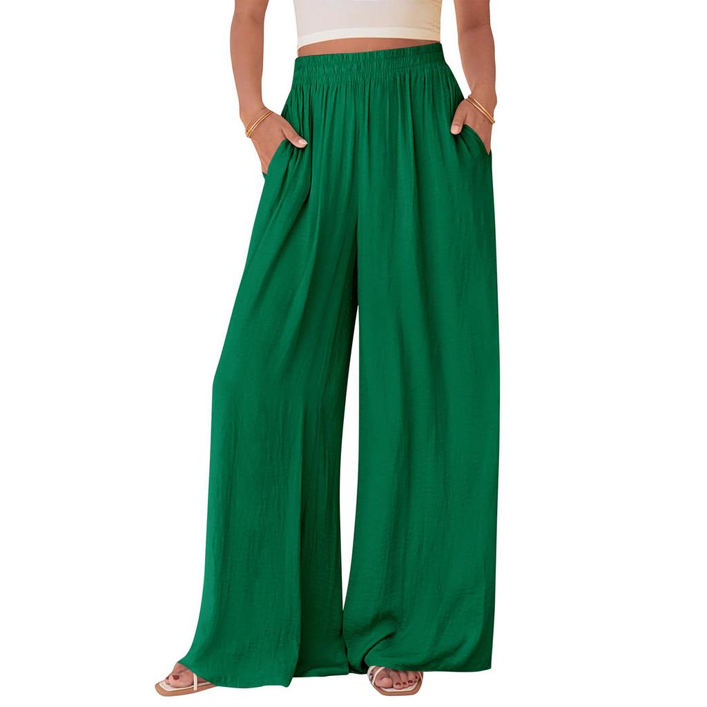 Women's Casual And Fashionable Color Loose Pants With Pocketes