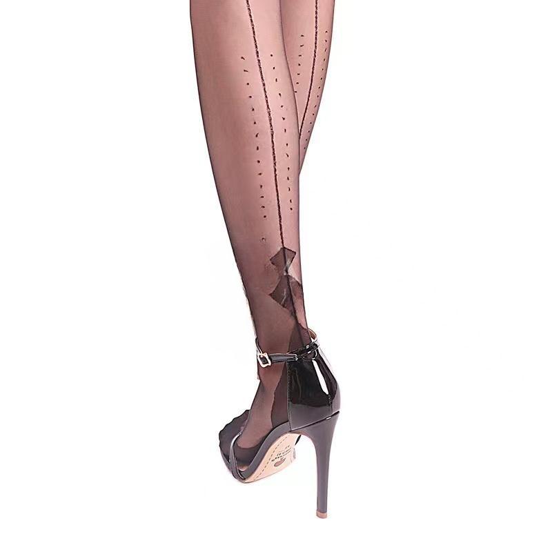 Plus Size 15D Sexy Seamed Stockings With Back Seam Transparent Silk Stocking Thigh High Nylon Women Stockings Medias De Mujer