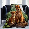 1pc, Soft and Cozy Lion Cubs Blanket - Perfect for All Seasons, Home Decor, Soft Flannel Throw Blanket - Versatile & Cozy for Bedroom, Livin