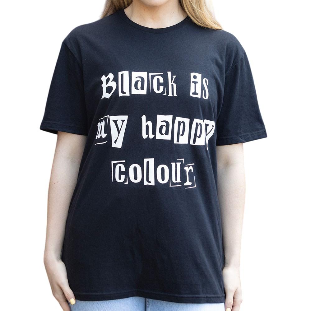 Something Different Unisex Adult Black Is My Happy Colour T-Shirt