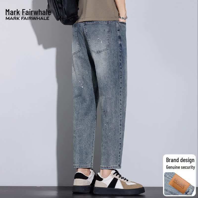 Mark Fairwhale Men's Summer Ink Splash Loose Straight Jeans