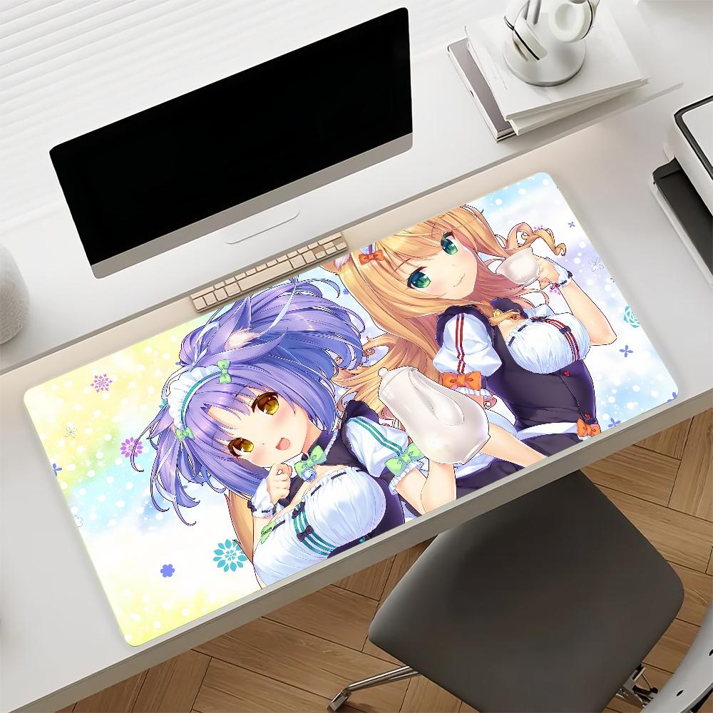 Anime NNekoparaN Mouse Pad Nonslip Locking Edge DeskMat PC Laptop Accessories Rubber Office Keyboard Large Game XXL carpet