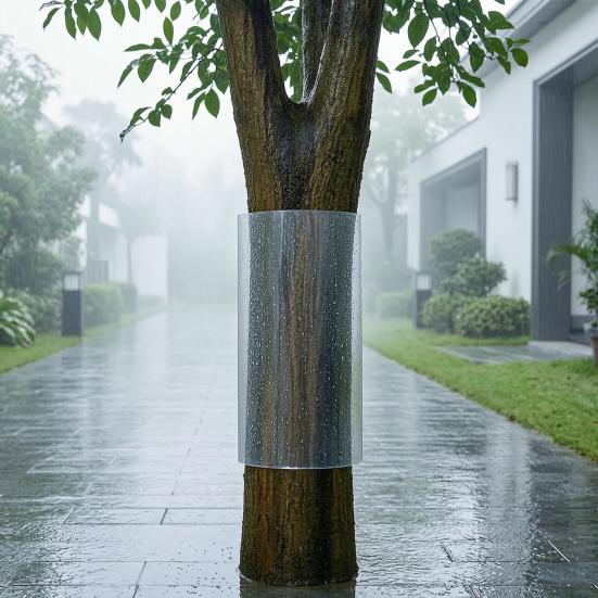 Tree Trunk Protector Guard for Iguana, PET Plastic Tree Trunk Wrap Bark Protector with Clear Double-Sided Tape for Preventing Iguana Cat Animals